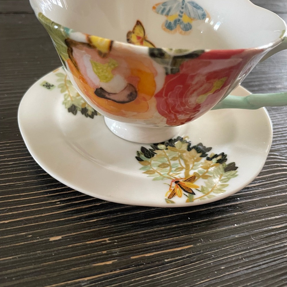 Floral Teacup and Saucer Set
